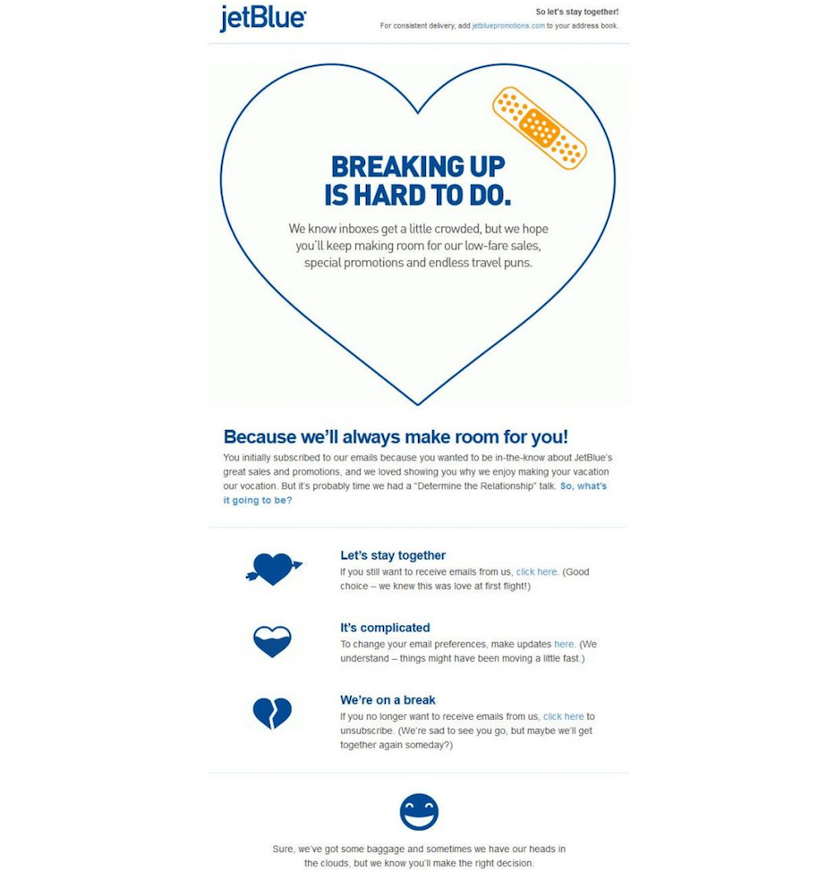 jetblue email campaign