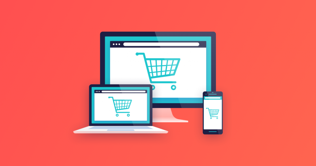 Image of ecommerce shopping cart on multiple devices