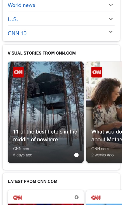 Image of CNN AMP Stories Carousel